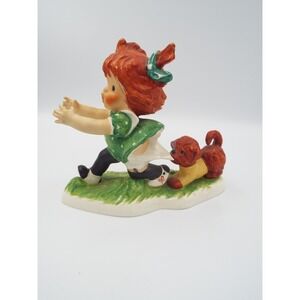 #43 - Goebel Hummel Figurine Girl with Dog Tugging Skirt